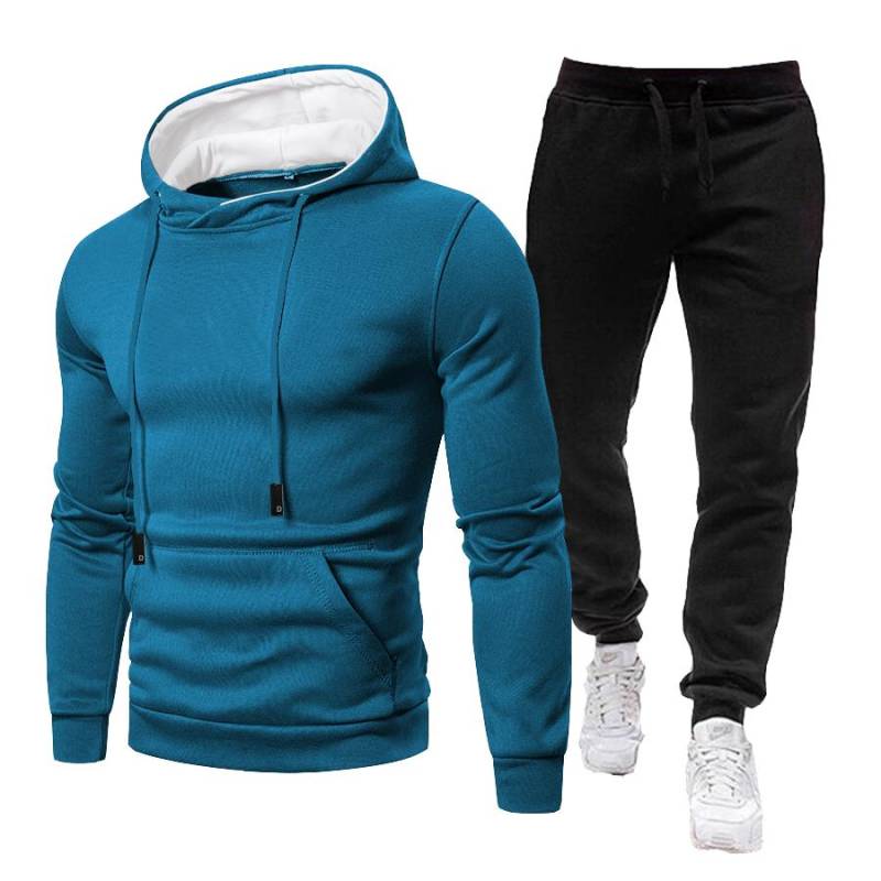 Trainingsanzug Männer Sets Winter Hoodies + Hosen 2 Stück Set 2021 Herren Marke Jogger Jogginghose Anzug Männlich XXL dunkelblaue von Joom DACH