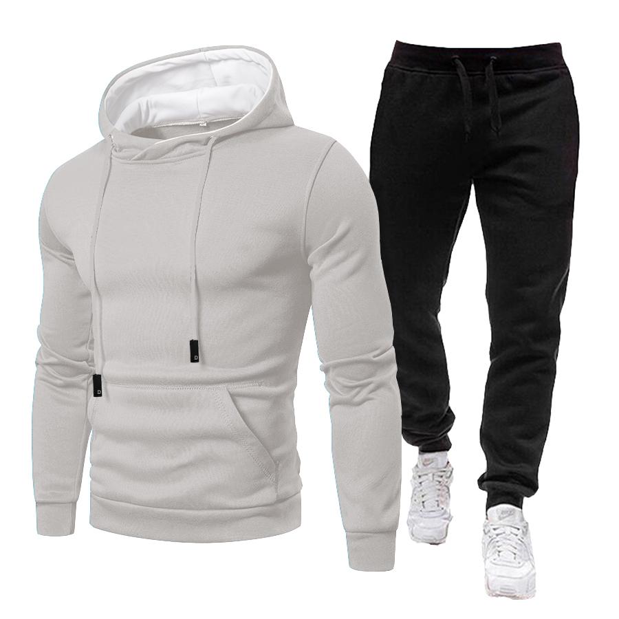 Trainingsanzug Männer Sets Winter Hoodies + Hosen 2 Stück Set 2021 Herren Marke Jogger Jogginghose Anzug Männlich XXL von Joom DACH
