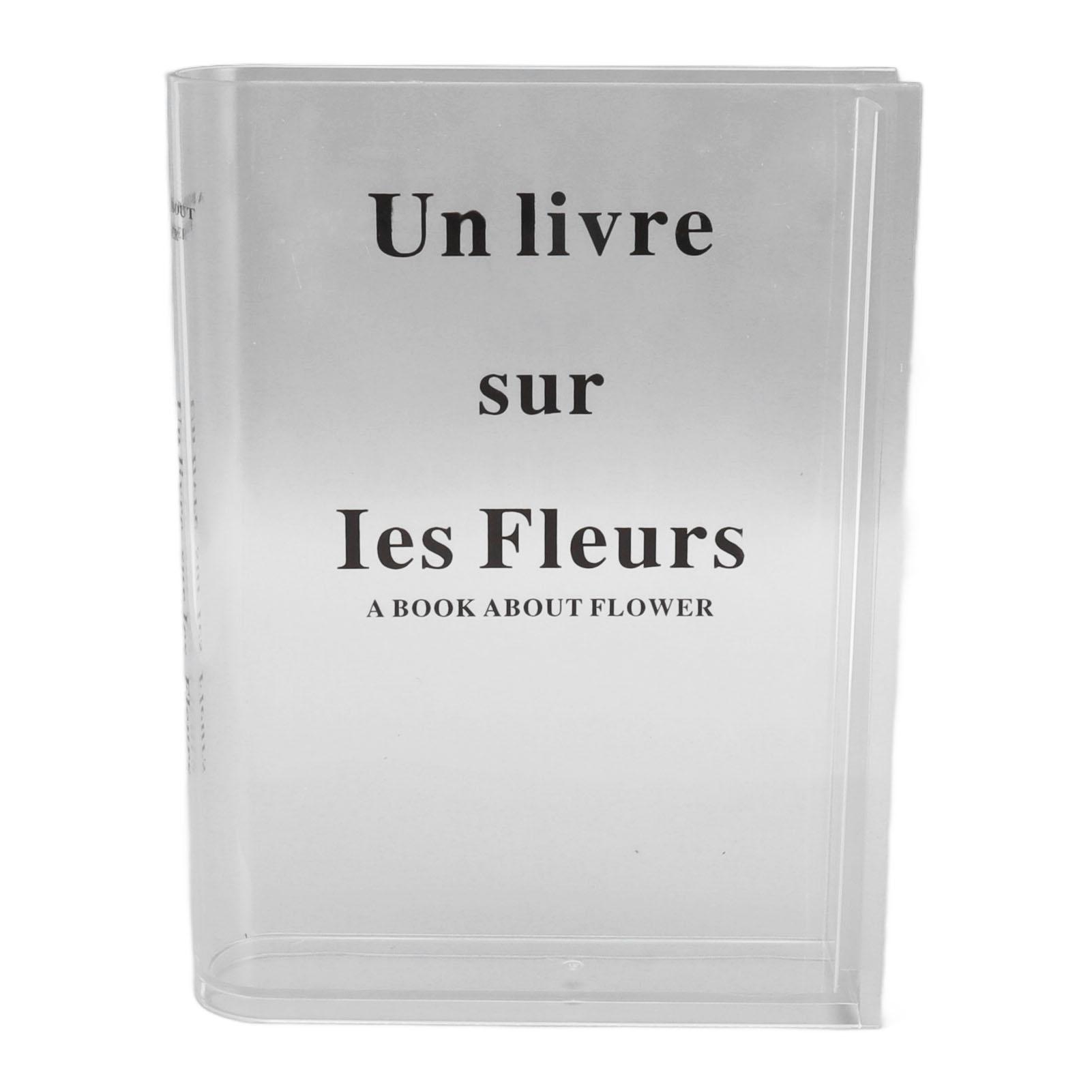 Transparente Buchvase Acryl Künstlerisch Kultureller Geschmack Dekorative Buch-Blumenvase für Blumengesteck schwarz von Joom DACH