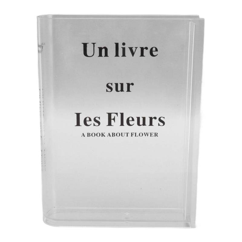 Transparente Buchvase Acryl Künstlerisch Kultureller Geschmack Dekorative Buch-Blumenvase für Blumengesteck schwarz von Joom DACH