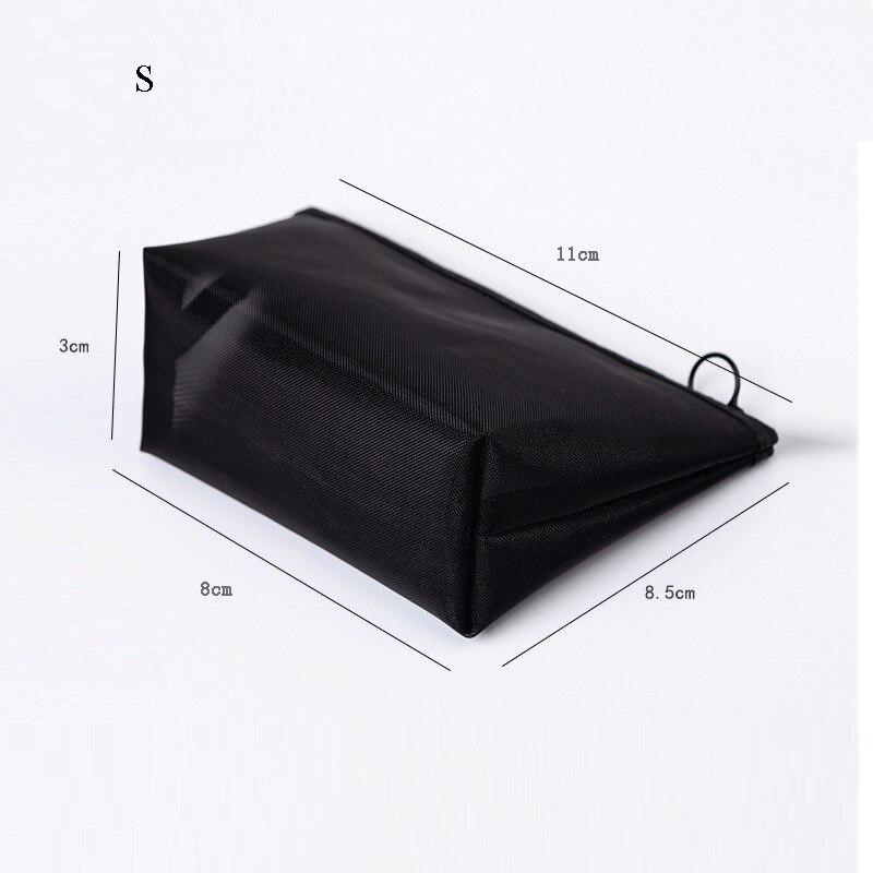 Transparente Damen-Kosmetiktasche, Reisefunktion, Make-up-Etui, Reißverschluss-Organizer, Aufbewahrungstasche S schwarz von Joom DACH