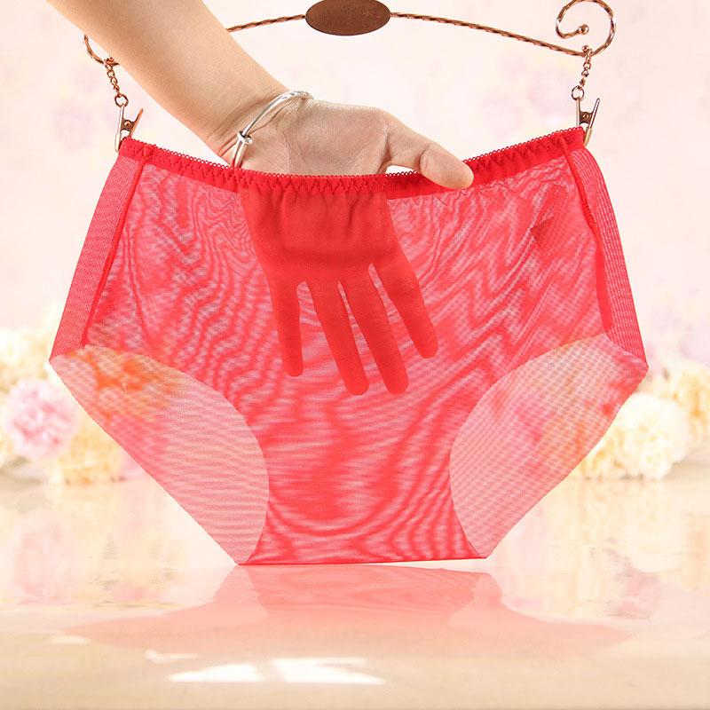 Transparente Damen-Slips aus Netzstoff, transparente Eisseide, durchsichtig, spurlos, atmungsaktiv 3XL rot von Joom DACH