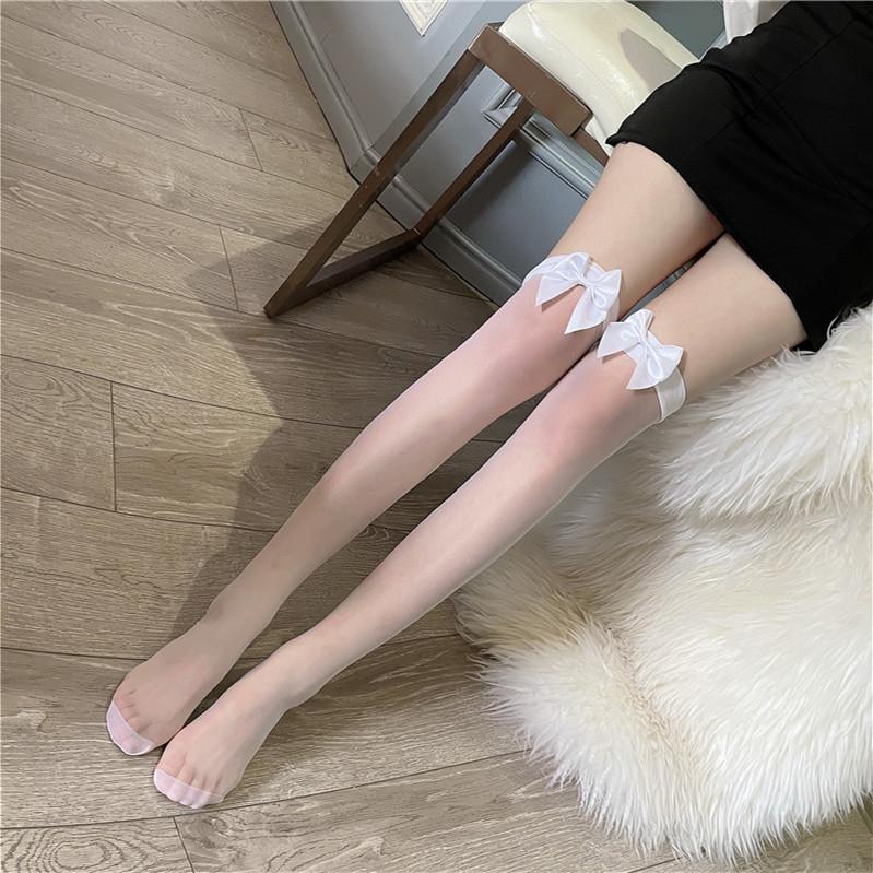 Transparente japanische Stil Oberschenkel hohe Strümpfe Frauen Mädchen Lolita Kniestrümpfe Sommer ultradünne Nylon lange Socken Strümpfe von Joom DACH