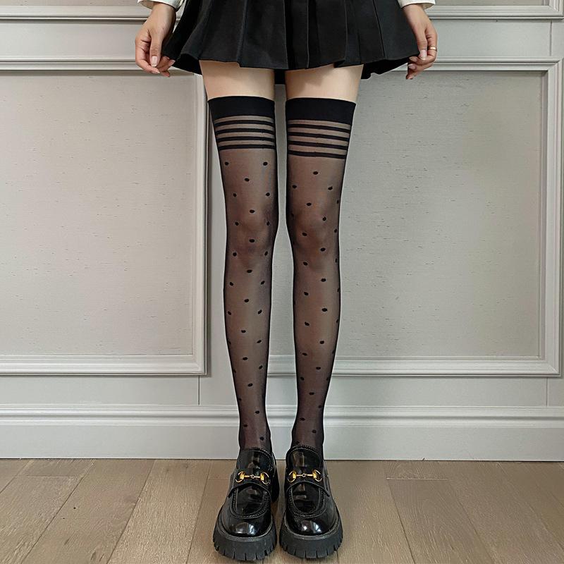 Transparente japanische Stil Oberschenkel hohe Strümpfe Frauen Mädchen Lolita Kniestrümpfe Sommer ultradünne Nylon lange Socken Strümpfe von Joom DACH