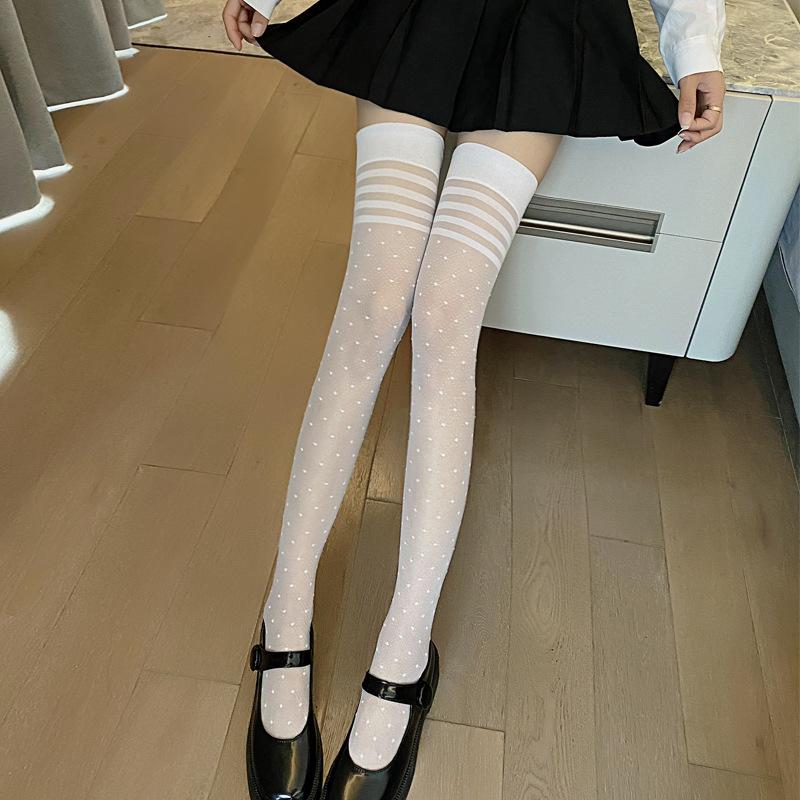 Transparente japanische Stil Oberschenkel hohe Strümpfe Frauen Mädchen Lolita Kniestrümpfe Sommer ultradünne Nylon lange Socken Strümpfe von Joom DACH