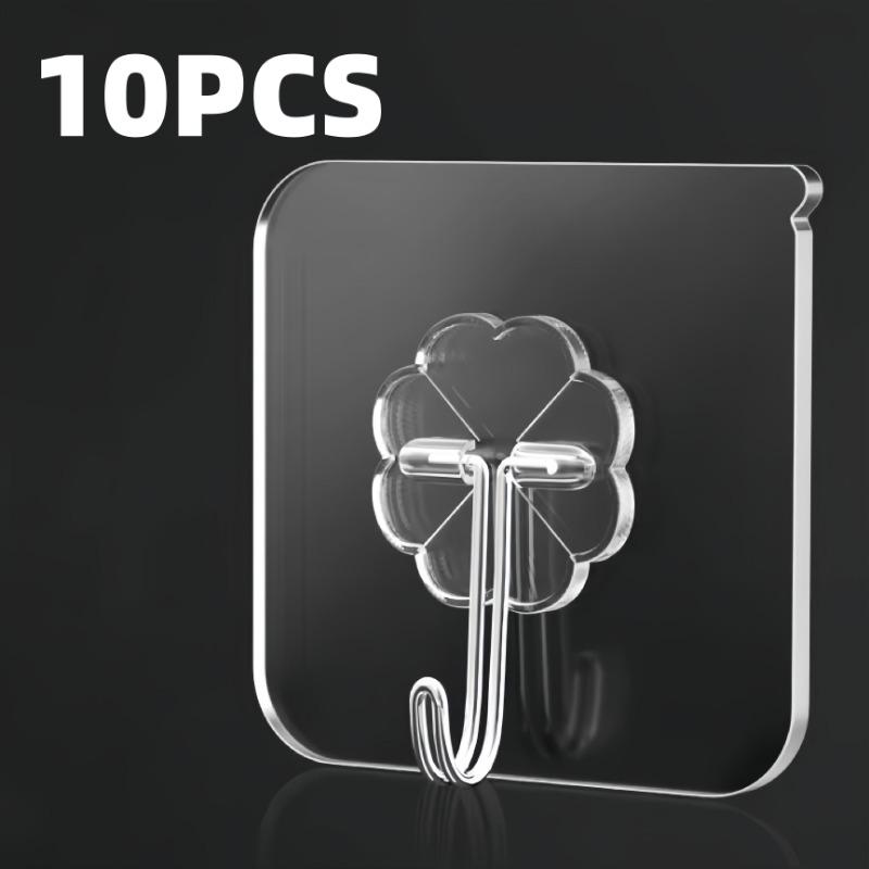 Transparente selbstklebende Wandhaken Schwerlast Mehrzweck Wandhaken Schlüsselhalter Handtuchhalter Für Küchen- Badezimmerzubehör 10Pcs von Joom DACH