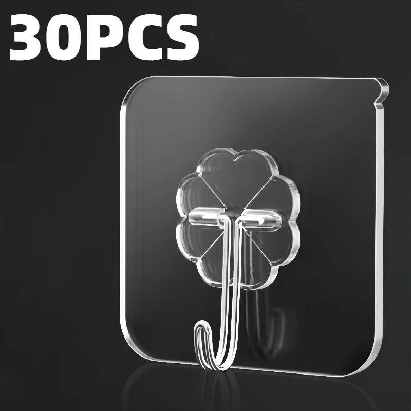 Transparente selbstklebende Wandhaken Schwerlast Mehrzweck Wandhaken Schlüsselhalter Handtuchhalter Für Küchen- Badezimmerzubehör 30Pcs von Joom DACH