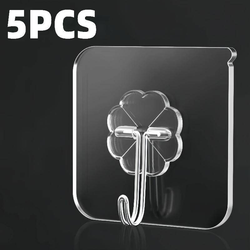 Transparente selbstklebende Wandhaken Schwerlast Mehrzweck Wandhaken Schlüsselhalter Handtuchhalter Für Küchen- Badezimmerzubehör 5Pcs von Joom DACH