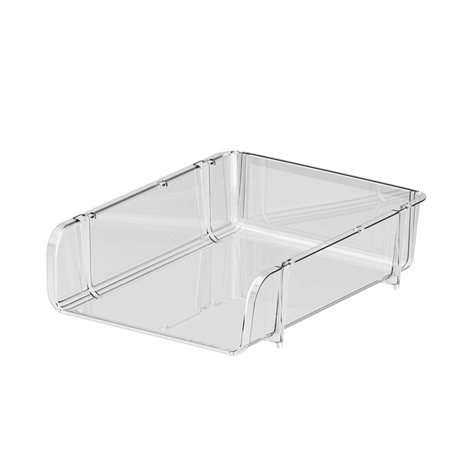 Transparenter Desktop-Schreibwaren-Organizer, stapelbar, Schreibwaren-Dateien, Ablage, Desktop-Organizer Large von Joom DACH