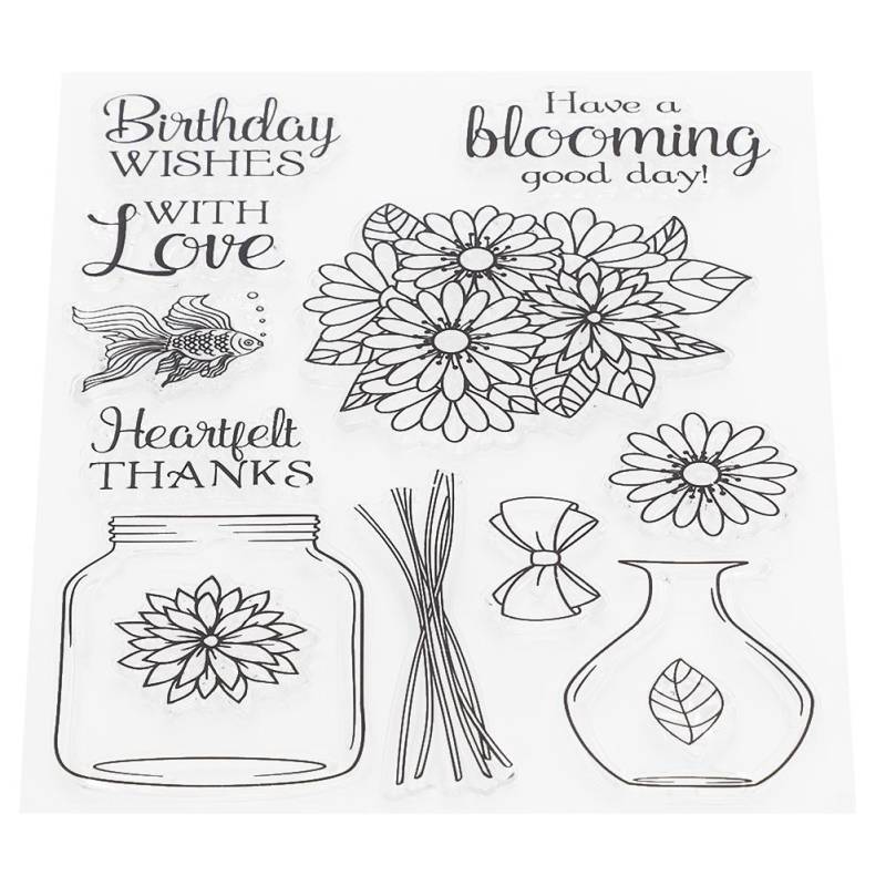 Transparenter Gummi Stempel Blumenvase Siegel W Stanzform DIY für Sammelalbum Handwerkskollektionen von Joom DACH