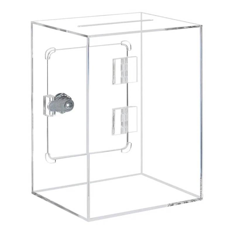 Transparentes Sparschwein für Erwachsene und Kinder, verschließbare Spardose aus Acryl mit Schlüsselmünzen, Bargeldbehälter transparent von Joom DACH