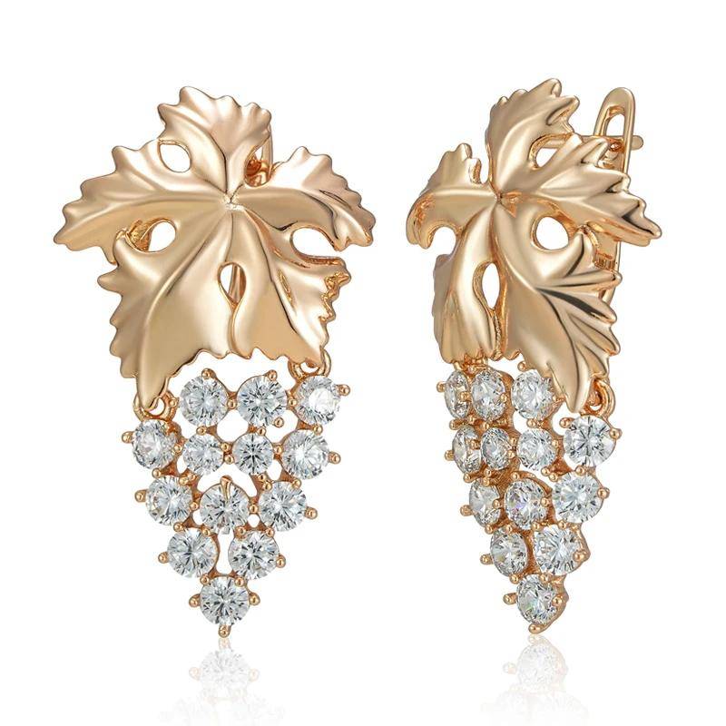 Traubendesign Zirkon Persönlichkeit Damen Ohrringe Golden Luxus Großer Schmuck Party Täglich Statement Accessoires von Joom DACH