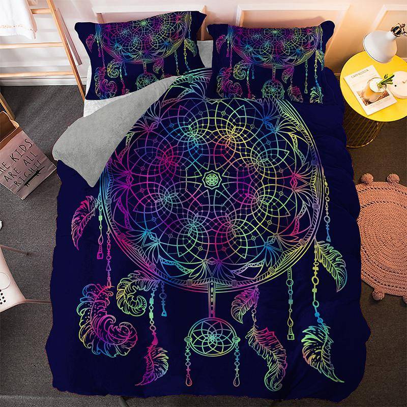Traumfänger Bettbezug Set Psychedelisch Böhmisch 3D Druck King Queen Polyester Bettdeckenbezug Für Kinder Jungen Mädchen Bettwäsche Set EU single(135x200cm) von Joom DACH