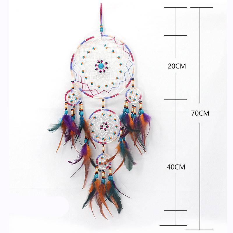Traumfänger Retro 5 Ring Traumfänger Wohndeko Indianer Naturstein Lebensbaum Traumfänger Wandbehang von Joom DACH