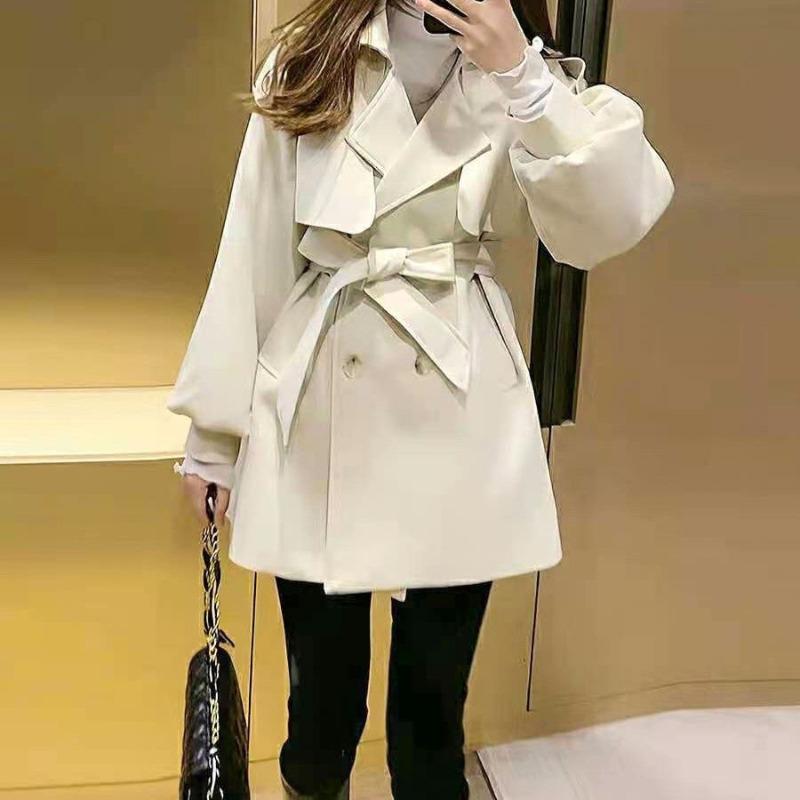 Trenchcoat Damen Kurz Frühling und Herbst Neu Kleiner Mantel Mantel XL von Joom DACH