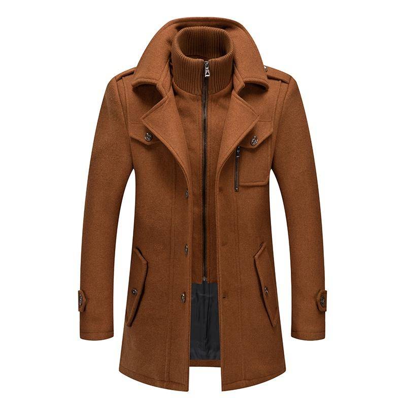Trenchcoat für Herren, Wollmantel für Herren, Jacken für Herren, modische Jacke und Mantel, Herrenmantel, Doppelkragenmantel, kältebeständige Jacke XXXL kamelfarben von Joom DACH