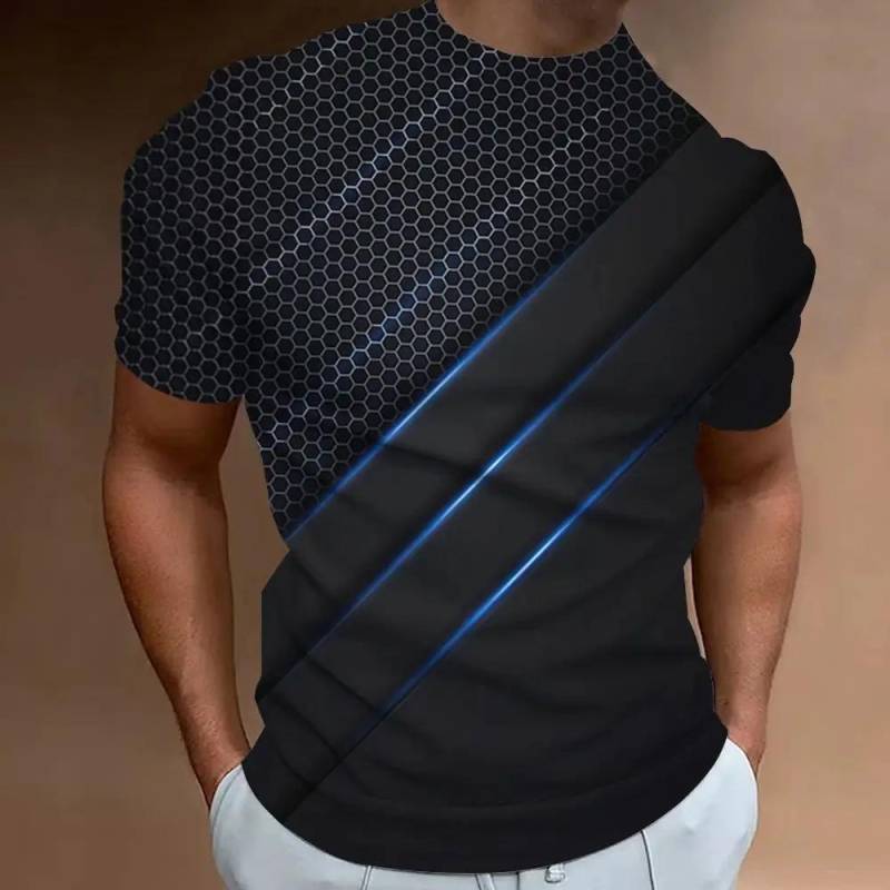 Trend Herren T-Shirt 3D-Druck Zukunftstechnologie Sinn Mode Persönlichkeit Straße Täglich Lässig Herren Kurzarm Top 6XL von Joom DACH
