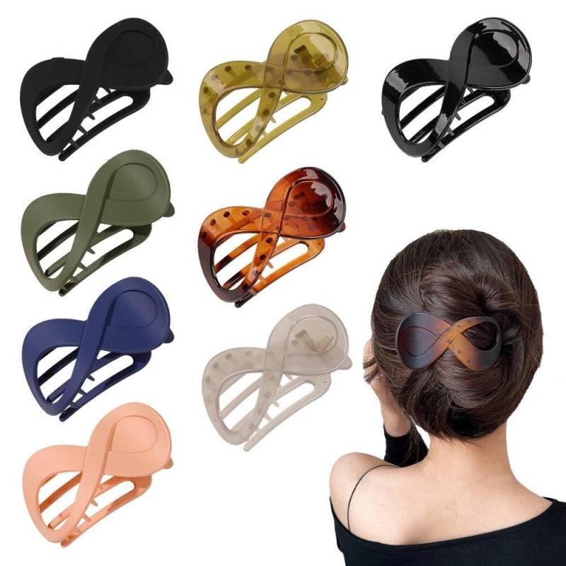 Trend PC Haar Clip Einfache 8-förmigen Unendlichkeit Styling Halter Shark Haar Klaue Clip Haar Zubehör Für Frauen 2022 neue Style B grau von Joom DACH