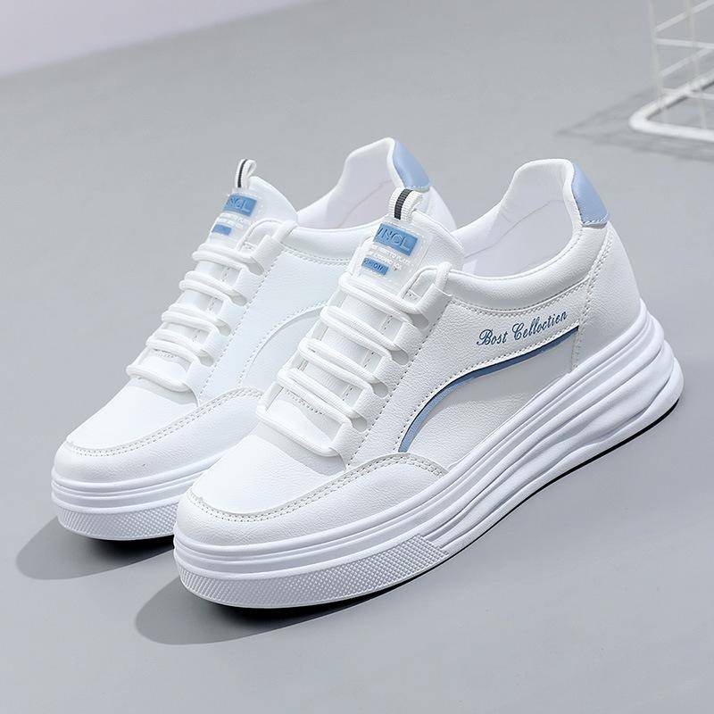 Trend Vielseitig Chunky Damen Sneakers Sommer Neue Atmungsaktive Bequeme Sportschuhe mit Weicher Sohle Student Kleine Weiße Schuhe Mädchen 39 von Joom DACH