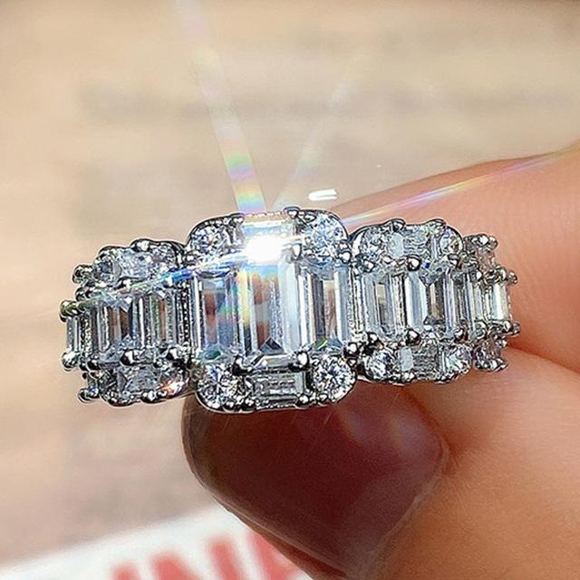 Trendige Damenringe mit brillantem Zirkonia, luxuriöse Eheringe, modischer Braut- und Verlobungsschmuck 8 von Joom DACH
