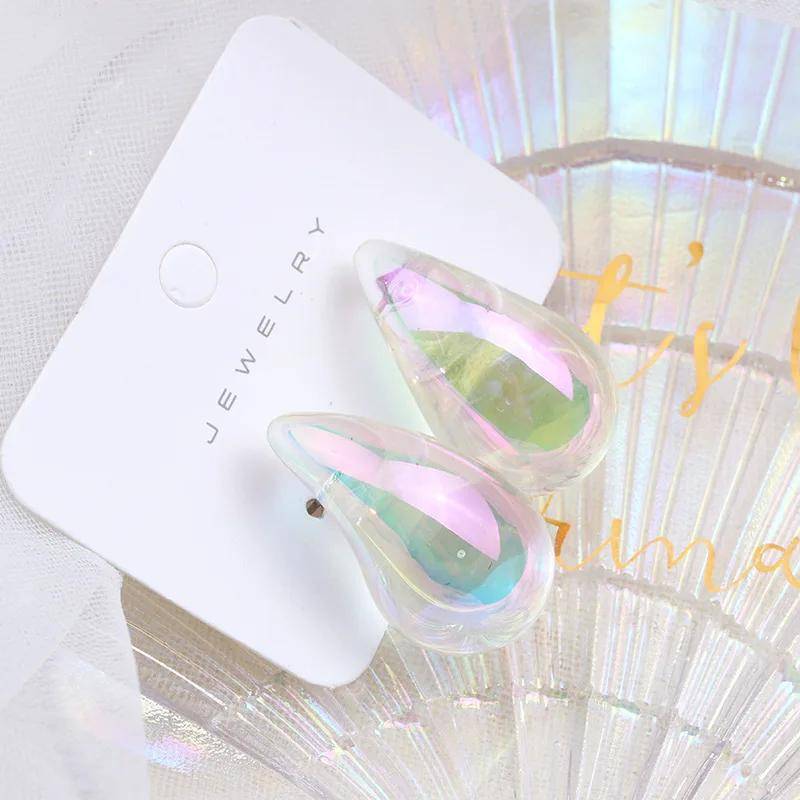 Trendige Farbige Klare Klobige Kuppel Wassertropfen Ohrringe für Damen Acryl Teardrop Creolen Leichter Schmuck Geschenke von Joom DACH
