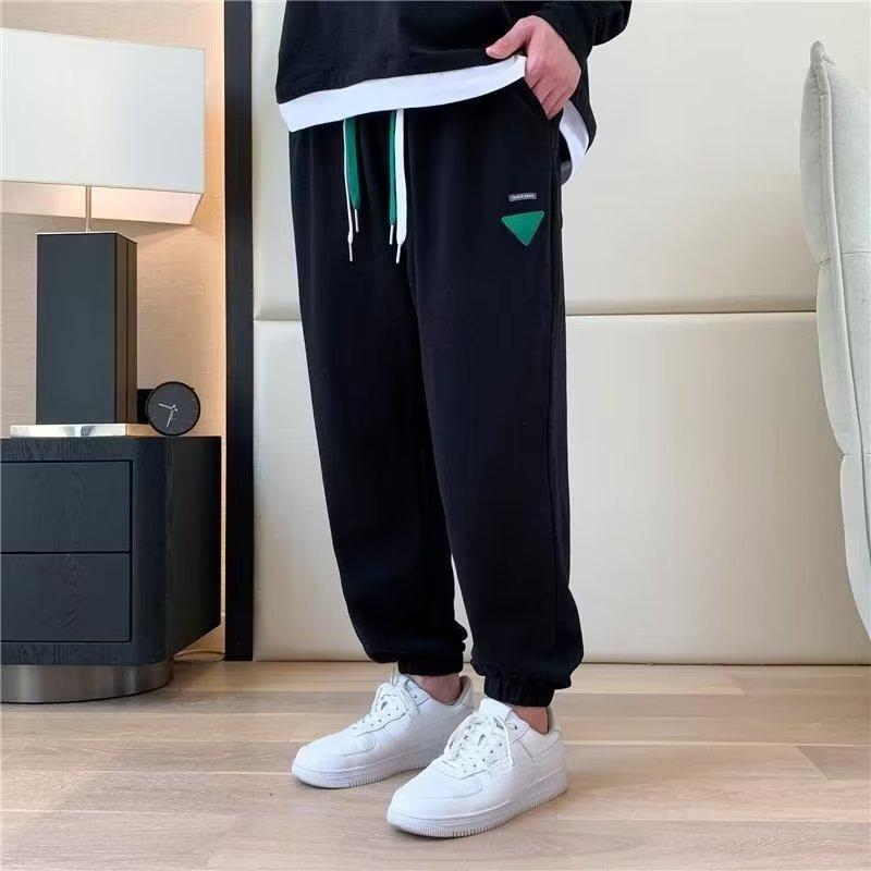 Trendige Freizeithosen für Herren, einfarbig, lockere trendige Jogginghose, vielseitige Persönlichkeit, modische Jugend-Haremshose, Knöchelbandhose, schwarze Jogginghose 8XL schwarz von Joom DACH