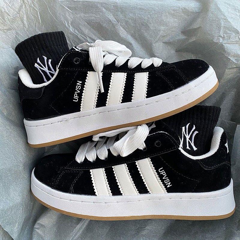 Trendige Herren Herbst Low-Top Casual Sneaker – Teen Vielseitige Drei-Streifen Trainer im deutschen Stil mit dicken Sohlen Size 42 von Joom DACH