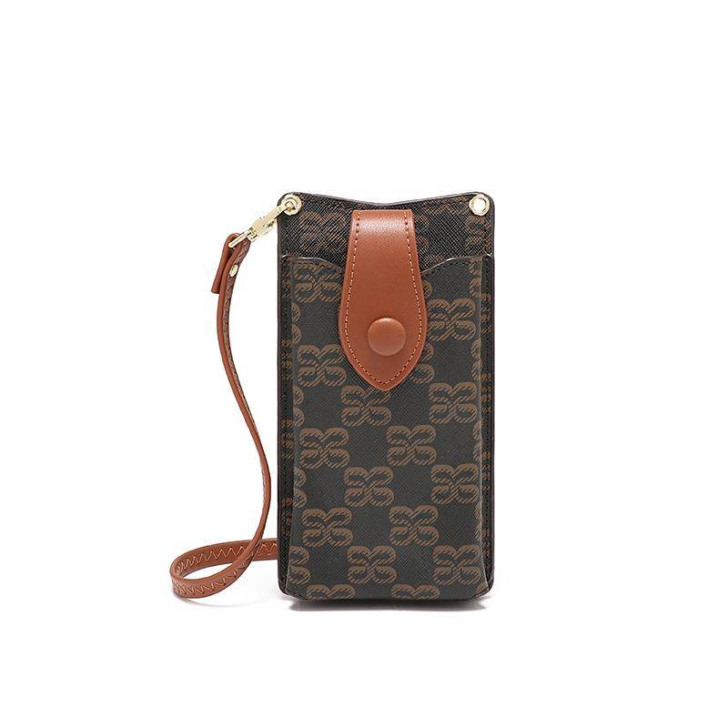 Trendige bedruckte vertikale Handyhülle, modisch und vielseitig, kleines Münzfach, leichte Umhängetasche mit einem Riemen, Kartenetui von Joom DACH