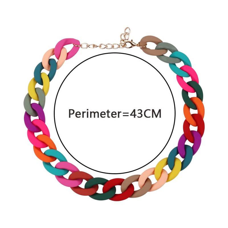 Trendige bunte Acrylketten-Choker-Halsketten für Damen Statement Matte Harz Breite Kette Kragen Hals Schmuck 2022 Neu bunt von Joom DACH