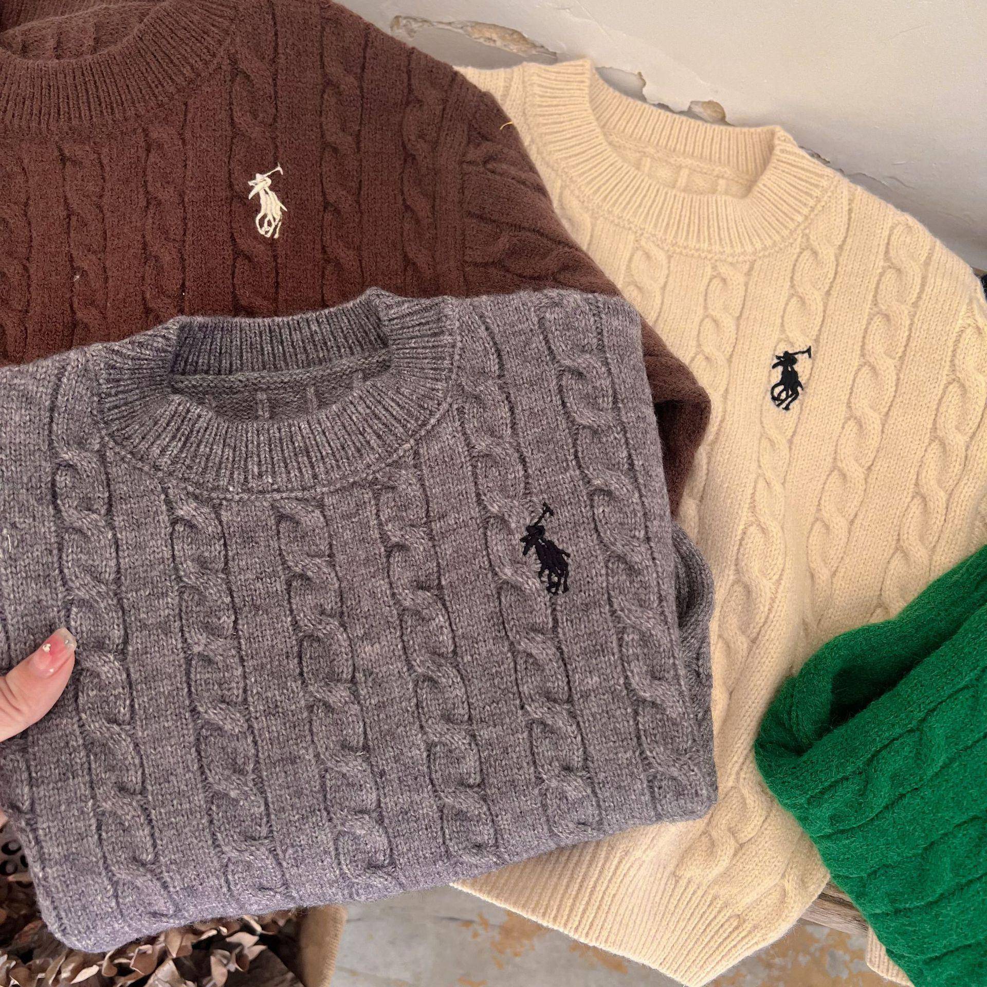 Trendiger Kinder Herbstpullover: Langärmliger Strickpullover im koreanischen Stil für Jungen und Mädchen 110cm von Joom DACH