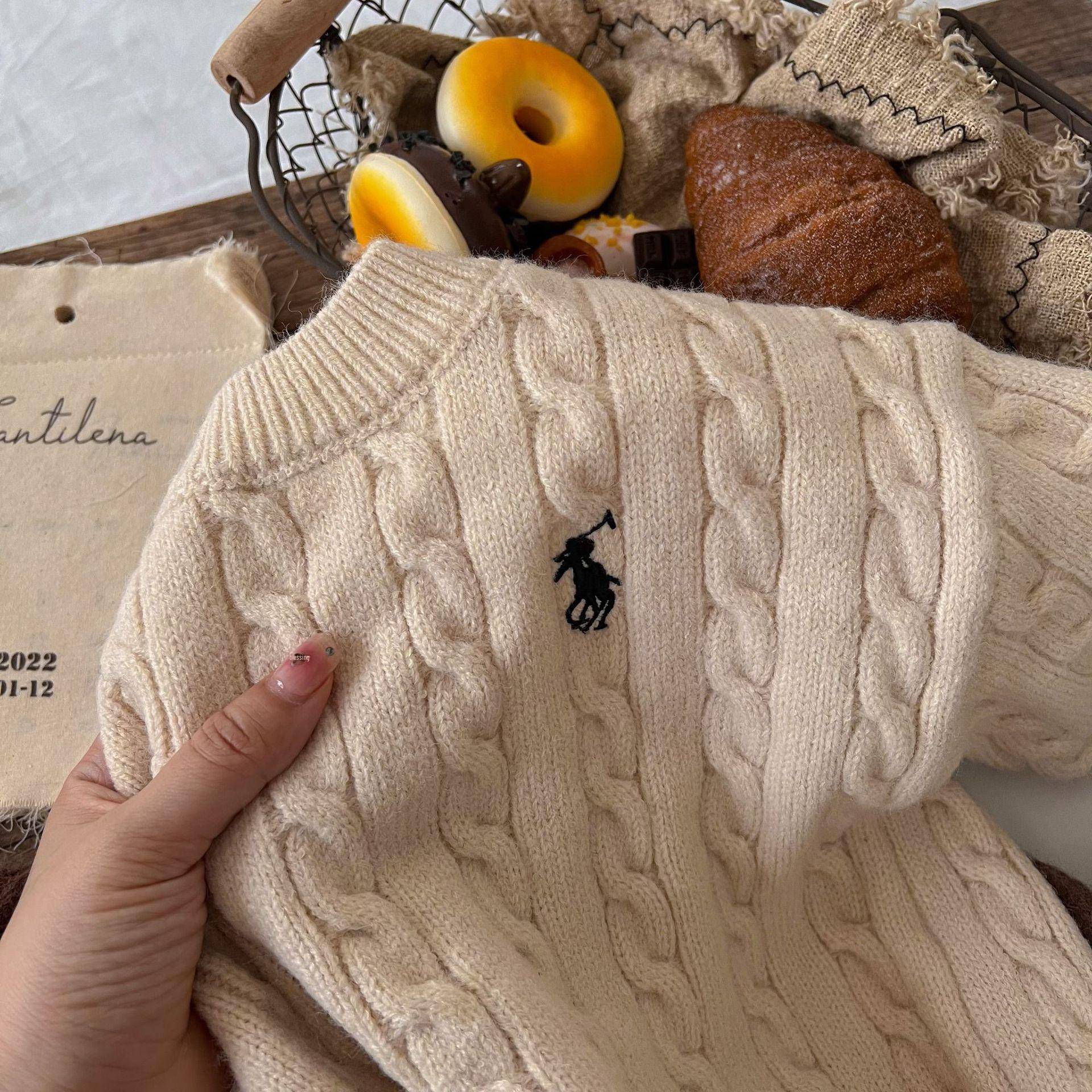 Trendiger Kinder Herbstpullover: Langärmliger Strickpullover im koreanischen Stil für Jungen und Mädchen 140cm apricot von Joom DACH