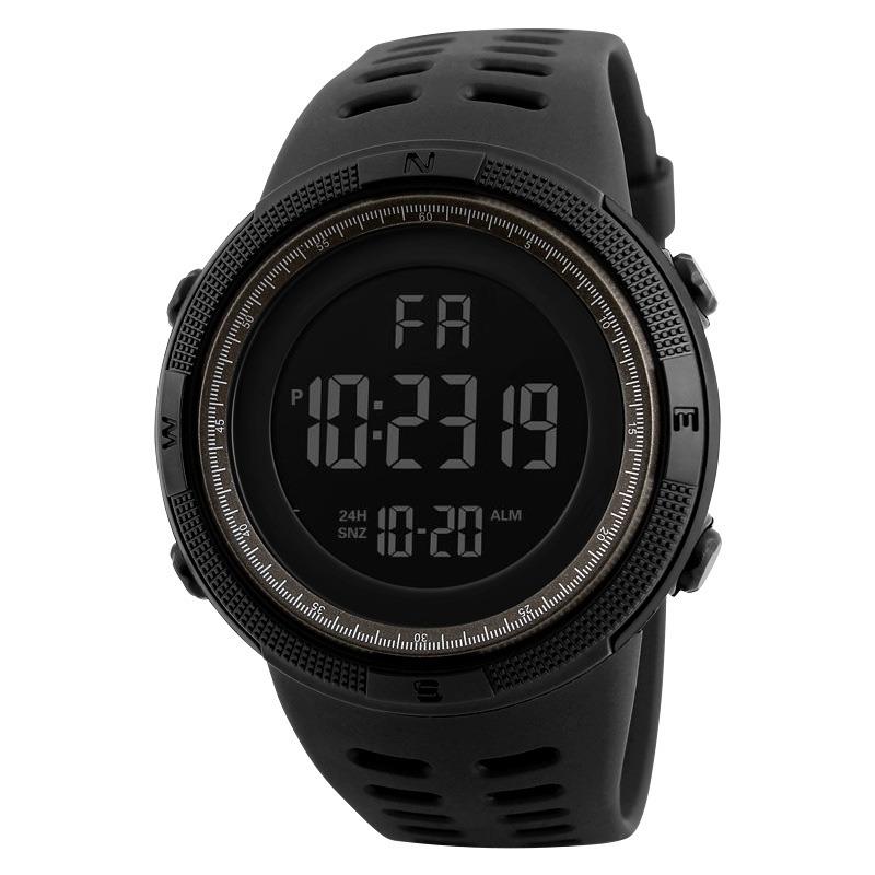 Trendiger Unisex-wasserdichter Wecker, hochwertige Damen-Multifunktionsuhren, digitale LED-Uhr, Chrono, Outdoor, 5 Bar, Herren, Militär, Sport kaffeebraun von Joom DACH