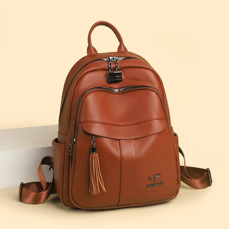 Trendiger koreanischer Rucksack aus weichem Leder für Frauen mittleren Alters – 2024 neuer Stil, modisch und vielseitig von Joom DACH