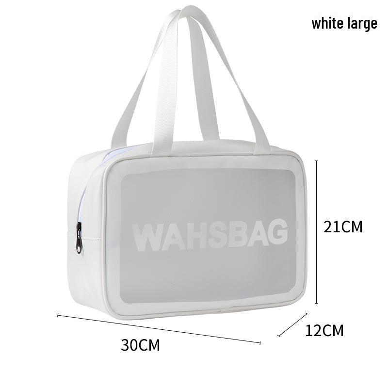 Trendy, wasserdichte, transparente Kosmetiktasche mit großem Fassungsvermögen für Damen – Tragbare Aufbewahrung für Reise-Kulturartikel von Joom DACH