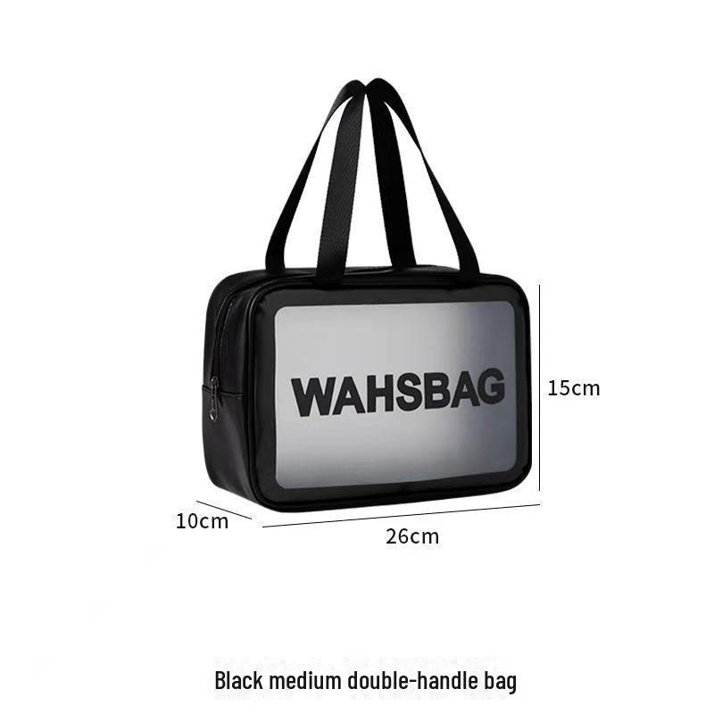 Trendy, wasserdichte, transparente Kosmetiktasche mit großem Fassungsvermögen für Damen – Tragbare Aufbewahrung für Reise-Kulturartikel von Joom DACH