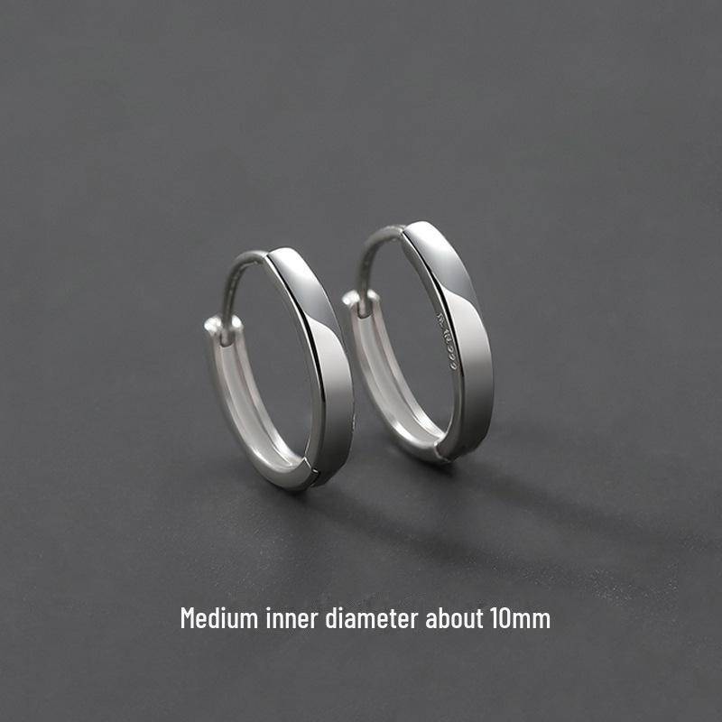 Trendy 925 Herren Schlichte Creolen Clip-On Ohrringe & Ohrstecker von Joom DACH