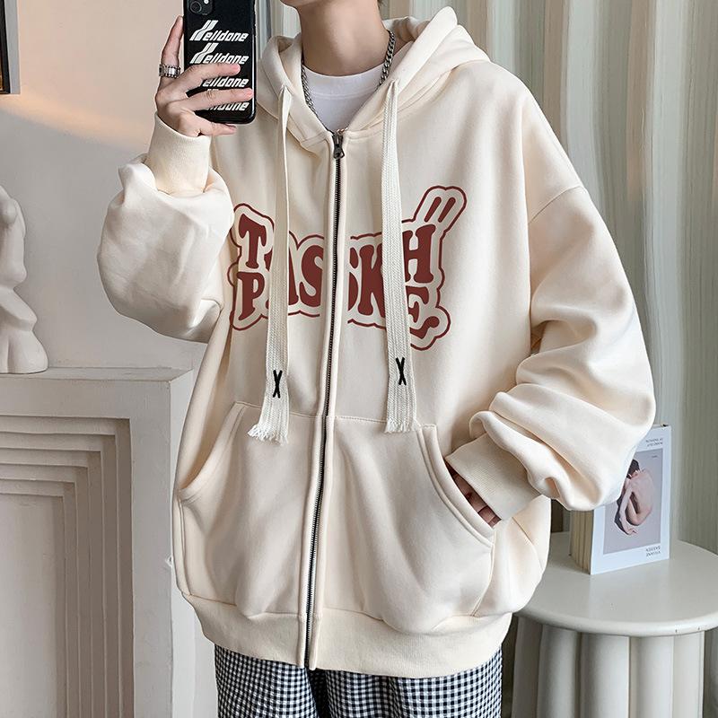 Trendy Brand Cardigan Kapuzenpullover Herren Frühling und Herbst Neue Teen Loose Student Jacke Herren 4XL khaki von Joom DACH