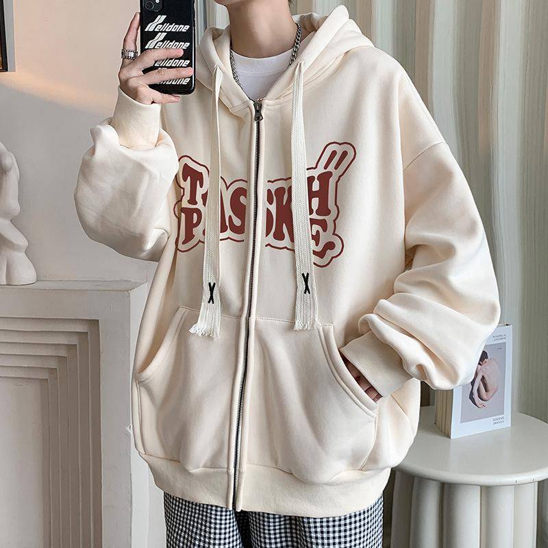 Trendy Brand Cardigan Kapuzenpullover Herren Frühling und Herbst Neue Teen Loose Student Jacke Herren 4XL khaki von Joom DACH