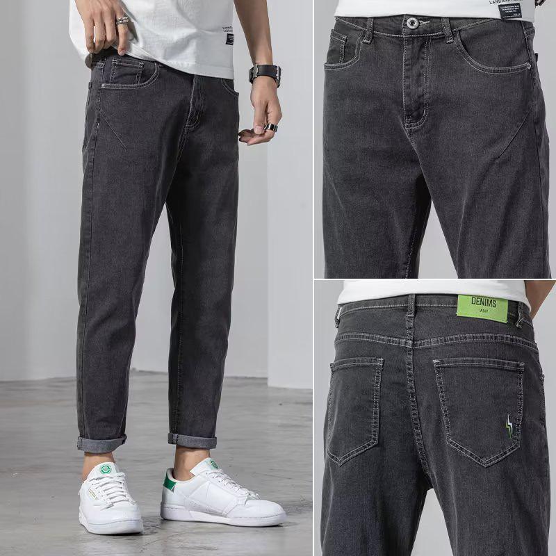 Trendy Elastic Jeans für Herren im Sommer – gerade, lockere, dünne Freizeithose für alle Gelegenheiten 30 schwarz von Joom DACH