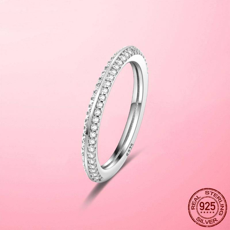 Trendy Fingerring 925 Sterling Silber Cz Cubic Zirkon Pave Ringe für Frauen Luxus Ehering Verlobungsschmuck Anel Geschenk 6 von Joom DACH