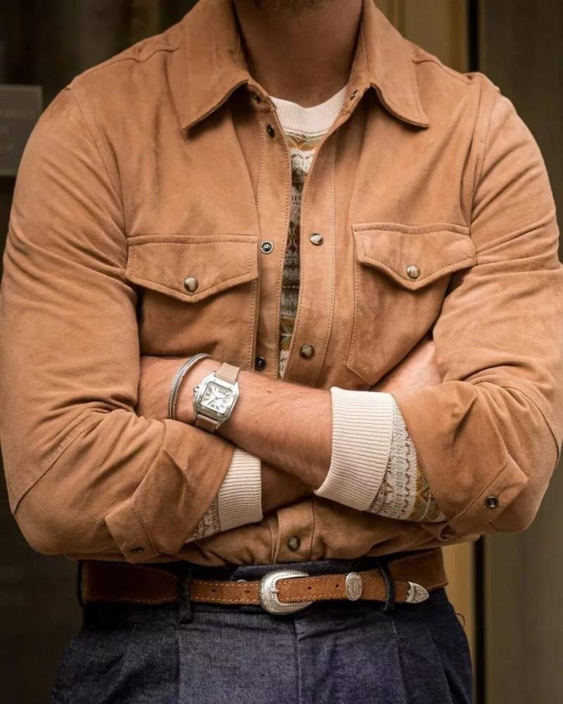 Trendy Herren Lederhemden im hellbraunen Stil aus echtem Leder für Freizeit und Partys XL hellbraun Trendy Herren Lederhemden im hellbraunen Stil aus echtem Leder für Freizeit und Partys XL hellbraun von Joom DACH