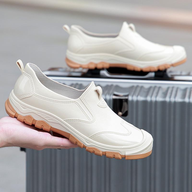 Trendy Khaki Wasserdichte Herren Low-Top Anti-Rutsch Regenstiefel - Gummi Outdoor Watschuhe 41 von Joom DACH