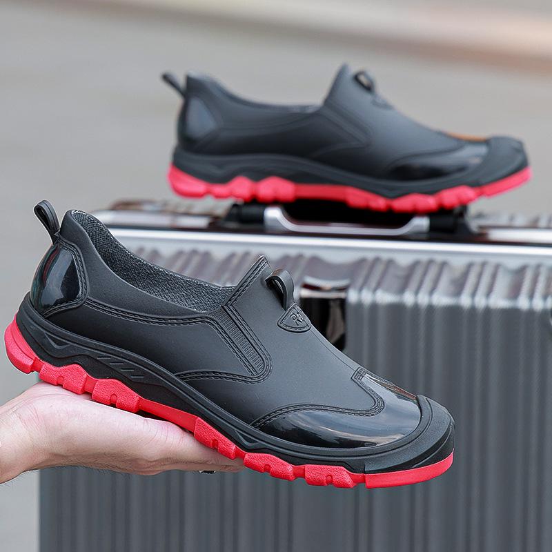 Trendy Khaki Wasserdichte Herren Low-Top Anti-Rutsch Regenstiefel - Gummi Outdoor Watschuhe 44 von Joom DACH