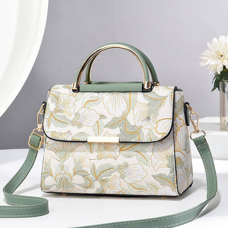 Trendy National Style Cross-Border Printed Umhängetasche für Damen – Neue Modehandtasche 23cm Length, 11cm Width, 18cm Height grün von Joom DACH