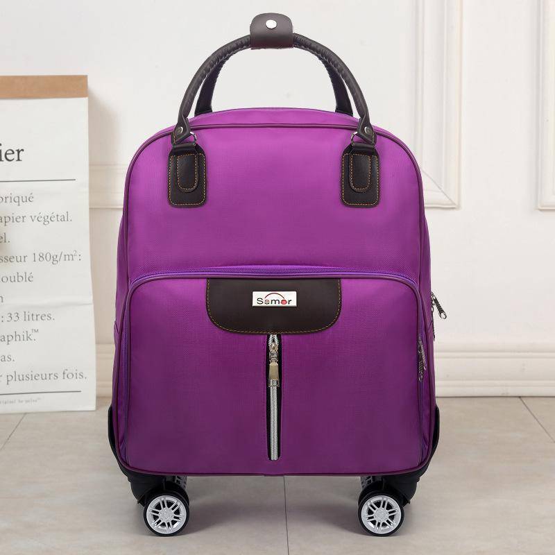 Trolley-Reisetasche, Handgepäcktasche für Herren und Damen, Bordtasche mit großem Fassungsvermögen, leichte Trolley-Tasche für kurze Distanzen 38cm*20cm* 43cm violett von Joom DACH