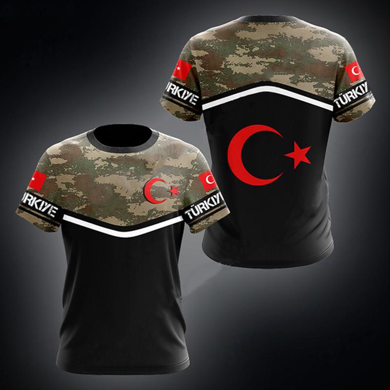 Türkische Flagge Camouflage 3D-Druck Sommer Herren/Damen Rundhals T-Shirt Lässig Kurzarm Übergroßer Pullover Mode Herren Kleidung 2XL Türkische Flagge Camouflage 3D-Druck Sommer Herren/Damen Rundhals T-Shirt Lässig Kurzarm Übergroßer Pullover Mode Herren Kleidung 2XL von Joom DACH