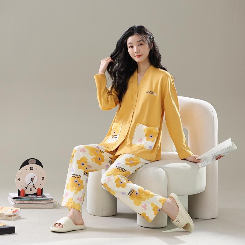 Tulpe Damen Pyjama Niedlich Kawaii Lange Ärmel Lange Hose Herbst Winter Lässige Nachtwäsche Weiche Pyjamas Gemütliche Pijamas Mädchen Nachthemd 3XL von Joom DACH