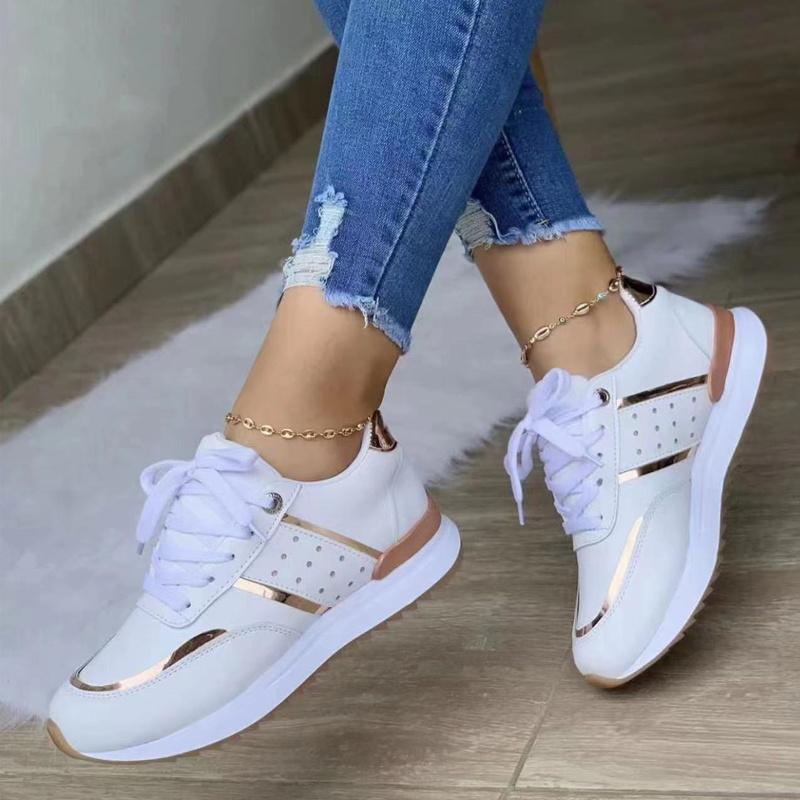 Turnschuhe Frauen Plattform Schuhe Leder Patchwork frau Casual schuhe Sport Schuhe Damen Laufen Outdoor Vulkanisierte Schuhe 40 weiß von Joom DACH