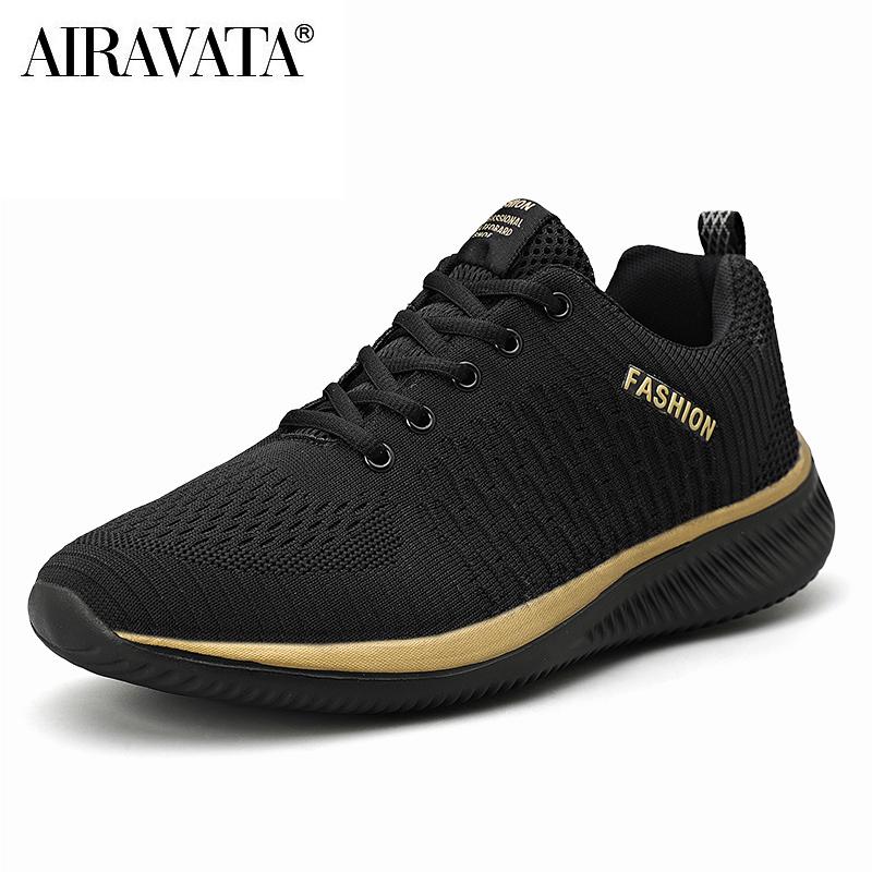 Turnschuhe für Männer und Frauen, modische Outdoor-Lauf-Sneaker, atmungsaktive Freizeitschuhe, Größe 35–48 46 gold/schwarz von Joom DACH