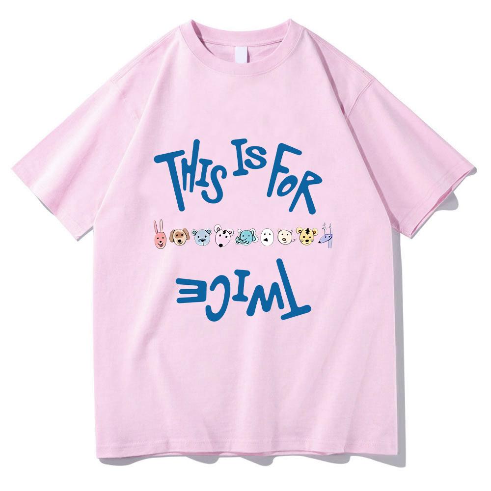 Twice THIS IS FOR Das Album T-Shirts Twice Lovelys Koreanischer Stil Unisex T-Shirts Mode Damen Musik Baumwoll-Tops S rosa von Joom DACH